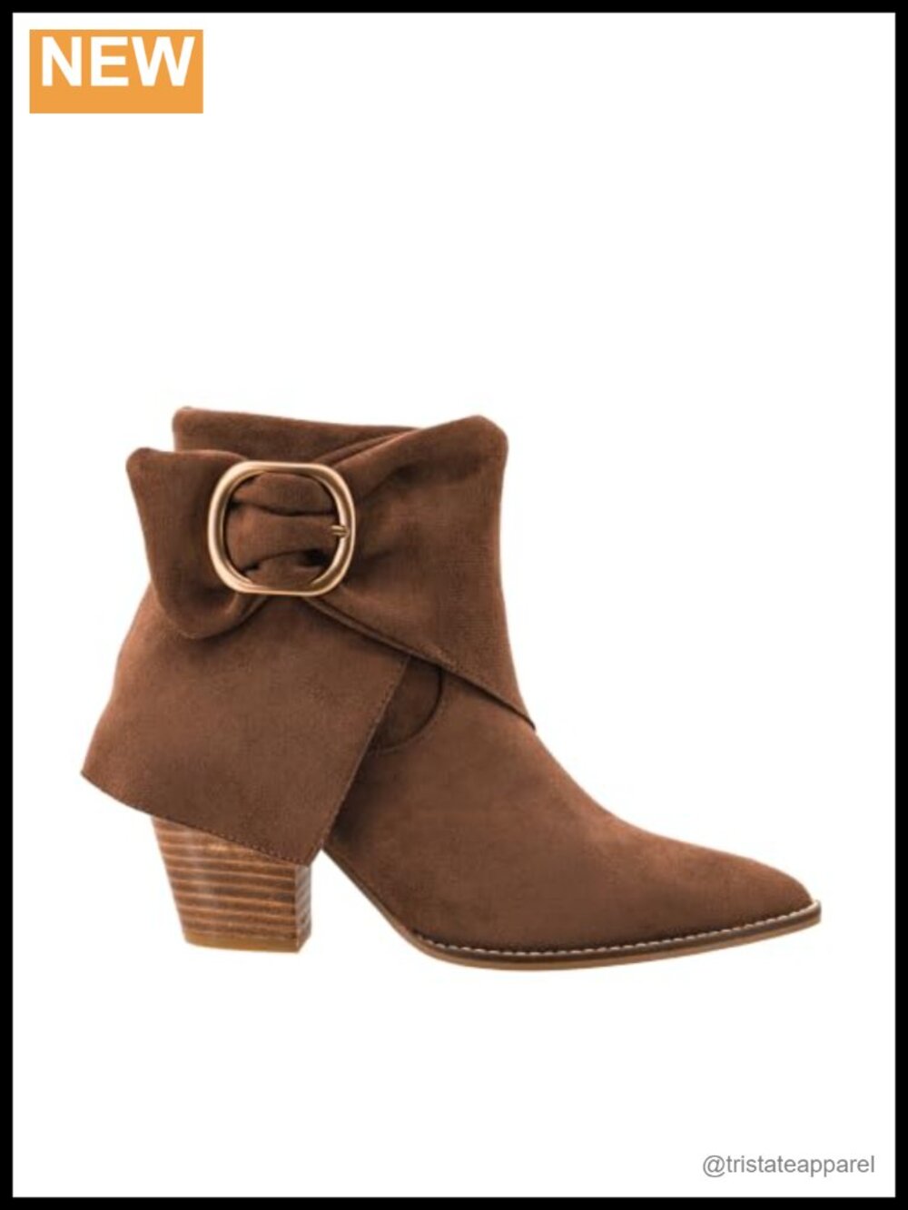 Corkys Faux Suede Ankle Bootie | 3.5" Heel, Side Zip, Buckle Detail